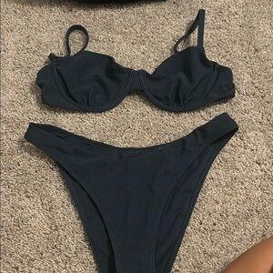 DARK BLUE ABERCROMBIE BIKINI TOP AND MATCHING BOTTOM